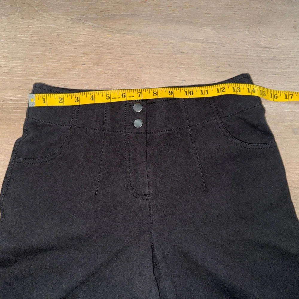 Chicos Black Wide Leg High Rise Crop Pants Women's Size 0P‎